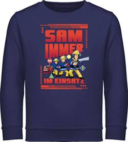 Sweatshirt Kinder Pullover für Jungen Mädchen - Feuerwehrmann - Sam immer im Einsatz - 128 (7/8 Jahre) - Navy Blau - feuwrwehrmnn fwuerwehrmann fwuerwehrman freuermann der feuermann feuerwwhr von Shirtracer