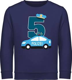 Sweatshirt Kinder Pullover für Jungen Mädchen - Polizei Fünfter - 116 (5/6 Jahre) - Navy Blau - 5 jahre geburtstags 5. geburtstag ich bin reitpullover geburtstagsshirt langarm fünf pulli alt von Shirtracer