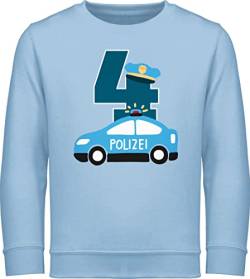 Sweatshirt Kinder Pullover für Jungen Mädchen - Polizei Vierter - 116 (5/6 Jahre) - Hellblau - 4 geburtstag jahre 4. polizist reitpullover junge kindershirt langarm vier kinderpullover pulli von Shirtracer