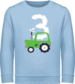 Sweatshirt Kinder Pullover für Jungen Mädchen - Traktor Geburtstag Drei - 104 (3/4 Jahre) - Hellblau - geburtstagspullover 3 three 3. pulli jahre 3.geburtstsg junge geburtstags zum oberteil jahren von Shirtracer
