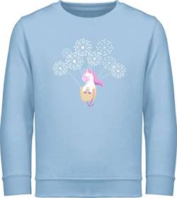 Sweatshirt Kinder Pullover für Jungen Mädchen - Trend Kinderkleidung und Co - Einhorn Pusteblume - 104 (3/4 Jahre) - Hellblau - pulli tiermotiv langarm animals kinder-pullover animal print polower von Shirtracer