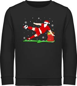 Sweatshirt Kinder Pullover für Jungen Mädchen - Weihnachten Geschenke Christmas - Fußball Spieler Weihnachtsmann - 152 (12/13 Jahre) - Schwarz - weihnachtspulli weihachten von Shirtracer