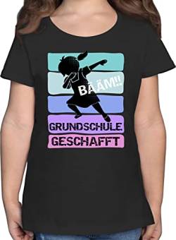 T-Shirt - Einschulung - Bääm!! Grundschule geschafft Mädchen - 152 (12/13 Jahre) - Schwarz - schuleingang auf wiedersehen Shirts abschluss schulkinder Tshirt schuleingangs Abschied t- Shirt von Shirtracer