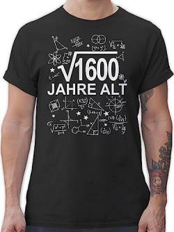 T-Shirt Herren - 40. Geburtstag - (Wurzel 1600) Vierzig Jahre alt weiß - XL - Schwarz - zum 40 jährigen Tshirt zocken Geschenk glückwunsch 40er 40ste .Geburtstag nerdige Shirts 40zigster von Shirtracer