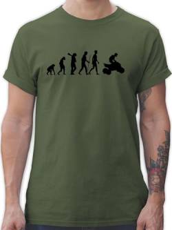 T-Shirt Herren - Entwicklung und Outfit - Quad Evolution - L - Army Grün - Fahrzeug Fahren Shirt männertagsgeschenke Tshirt von Shirtracer