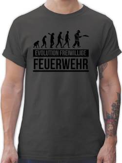 T-Shirt Herren - Evolution freiwillige Feuerwehr - L - Dunkelgrau - t Shirts männer Tshirt Geschenke für feuerwehrmänner t-Shirts feuerwehrmann Shirt Maenner feuerwehrgeschenkartikel Tshirts von Shirtracer