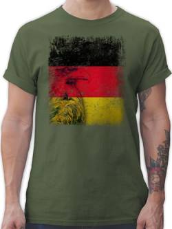 T-Shirt Herren - Fußball EM - Deutschland WM Adler Flagge Germany - XL - Army Grün - em- Fanartikel flaggen Tshirt Mann Shirt 2024 Europameisterschaft Shirts fu Ball t-Shirts em24 t-schirt von Shirtracer