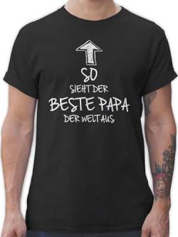 T-Shirt Herren - Geschenk zum Vatertag - So Sieht der Beste Papa der Welt aus - M - Schwarz - besten Tshirt Mann super t Shirt für väter vatertahsgeschenke schöner tischert sprüche Herrentag von Shirtracer