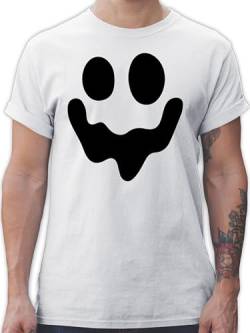 T-Shirt Herren - Halloween - Geist Gespenst Spuk Einfach Gruselig - XL - Weiß - Haloween Outfits Tshirt männer Men kostüm grusel Costum gruselige Mann Happy costunes schaurig schönes Outfit von Shirtracer