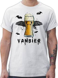 T-Shirt Herren - Halloween - Vambier - Vampier Bier Grunge - schwarz - XL - Weiß - verkleidung Tshirt kostüm schaurig schönes grusel Men für männer gruseliges Halloween+verkleidung Alles von Shirtracer