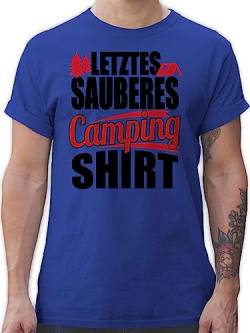 T-Shirt Herren - Hobby Outfit - Letztes sauberes Camping Shirt schwarz - L - Royalblau - Camper t Shirts Maenner Oberteil sprüche zum Tshirts Fun-t-Shirts t-Shirts für männer Mann Tshirt tishrtt von Shirtracer