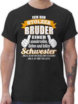 T-Shirt Herren - Ich Bin EIN Stolzer Bruder - orange - XXL - Schwarz - Geschenke für brüder Weihnachten zu Geschenk Bester den Fuer Meinen Brother und Schwester t-Shirts seinen Einer unglaublichen von Shirtracer