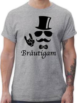 T-Shirt Herren - JGA Junggesellenabschied Männer - In tiefer Trauer - L - Grau meliert - Shirt Mann Tshirt Team bräutigam leiberl polterer Hochzeit t Shirts Junggeselle poltern von Shirtracer