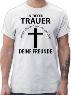 T-Shirt Herren - JGA Junggesellenabschied Männer - In tiefer Trauer - L - Weiß - Junggeselle Maenner Tshirt Team Shirt t jungesellen Abschied t-Shirts bräutigam Outfit junggesselabschied Shirts von Shirtracer