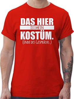 T-Shirt Herren - Karneval & Fasching - Das Hier ist Mein Kostüm. Ende des Gesprächs - Faschingskostüm Sprüche Witzig lustig - L - Rot - Karneval-Klamotten karneva Tshirts Jeck Shirt fasnets von Shirtracer