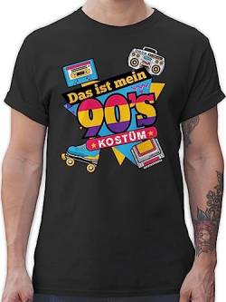 T-Shirt Herren - Karneval & Fasching - Das ist Mein 90er Jahre Kostüm - 3XL - Schwarz - „Karneval“ Mottoparty t- Shirts Tshirt fassenacht Mode männer Shirt carneval 90iger t Outfit karnelval von Shirtracer