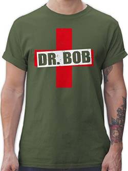 T-Shirt Herren - Karneval & Fasching - Dr. Bob Kostüm Kreuz - L - Army Grün - karnaval männer Tshirt Faschings Shirts kostùm t Shirt Outfit Fasching- Tshirts für karnevalsshirt köstüme von Shirtracer