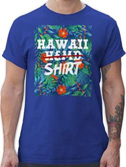 T-Shirt Herren - Karneval & Fasching - Hawaii Hemd Shirt - Aloha Party Hawaiian Hawaii-Kleidung Karibik - 5XL - Royalblau - costüm t Shirts männer Oberteil karnaval t-Shirts Outfit Verkleidet von Shirtracer