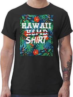 T-Shirt Herren - Karneval & Fasching - Hawaii Hemd Shirt - Aloha Party Hawaiian Hawaii-Kleidung Karibik - 5XL - Schwarz - rut und wiess Koeln costüm Karneval+Fasching Outfit Karneval-Klamotten von Shirtracer