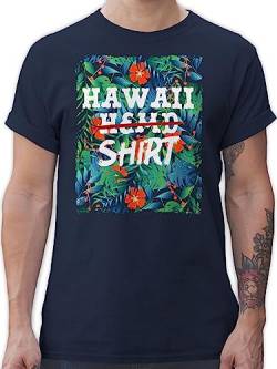 T-Shirt Herren - Karneval & Fasching - Hawaii Hemd Shirt - Aloha Party Hawaiian Hawaii-Kleidung Karibik - XL - Navy Blau - fasnet t-Shirts t lustiges faschingskost Funshirt Tshirt witzige Faschings von Shirtracer