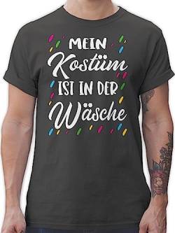 T-Shirt Herren - Karneval & Fasching - Mein Kostüm ist in der Wäsche - Das ist Mein Kostüm Kostuem in der Waesche - 3XL - Dunkelgrau - Fun Shirt männer t kaneval Shirts Maenner Oberteil karmeval von Shirtracer