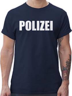 T-Shirt Herren - Karneval & Fasching - Polizei Polizeiuniform Polizist Polizeikostüm SEK Polizistin Police SWAT - 5XL - Navy Blau - Shirt Mann Karnevals Tshirt Carnival polizeiuniformen t-schirts von Shirtracer