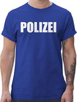 T-Shirt Herren - Karneval & Fasching - Polizei Polizeiuniform Polizist Polizeikostüm SEK Polizistin Police SWAT - 5XL - Royalblau - fasnet Polizei. männer Oberteil Tshirt fasnachts Shirts Jeck von Shirtracer