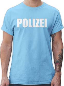 T-Shirt Herren - Karneval & Fasching - Polizei Polizeiuniform Polizist Polizeikostüm SEK Polizistin Police SWAT - M - Hellblau - Carnevale uniform t Shirts faschingst-Shirt fassenacht Officer von Shirtracer