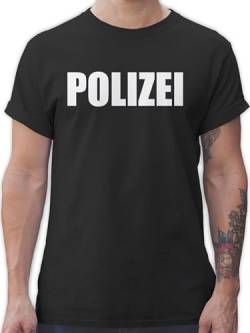 T-Shirt Herren - Karneval & Fasching - Polizei Polizeiuniform Polizist Polizeikostüm SEK Polizistin Police SWAT - M - Schwarz - t Shirt karnevalsshirt Fasching, s w a Funshirts Faschings Shirts von Shirtracer