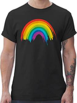 T-Shirt Herren - Kleidung Pride Flag - Regenbogen LGBT & LGBTQ - L - Schwarz - Gay Tshirt lgbtqia Rainbow tishrt Man Lesbian t- Shirt CSD Tshirts lqbtq Shirts t von Shirtracer