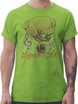 T-Shirt Herren - Kompatibel mit Oktoberfest - Almrausch Hirsch Tradition Alpen Almerer - XXL - Hellgrün - Tracht Shirts männer Trachtenmode t Shirt bayerisch Tshirt Oktoberfest-t-Shirt von Shirtracer