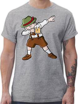 T-Shirt Herren - Kompatibel mit Oktoberfest - Dabbing Bayern Lederhosen - M - Grau meliert - Trachten Tshirt bayerisch t Shirts männer Shirt Lederhose Trachtenmode bayrisches t-Shirts von Shirtracer