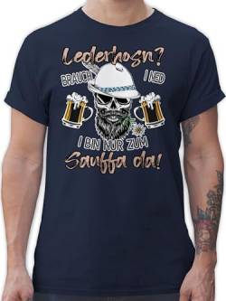 T-Shirt Herren - Kompatibel mit Oktoberfest - Lederhose Spruch Lausbua Bayrisch Party Trinken - 4XL - Navy Blau - Tshirt bayrische sprüche Trachten Trachtenmode bayrischen sprüchen von Shirtracer