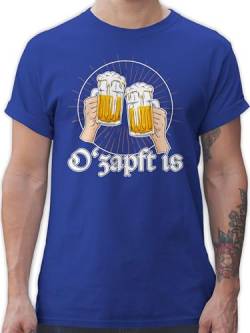 T-Shirt Herren - Kompatibel mit Oktoberfest - O Zapft is Bier O'zapft is Anstich Es ist angezapft - XL - Royalblau - bayrische Trachtenmode t Shirt Octoberfest Shirts trachtentshirts Bavarian Tshirt von Shirtracer