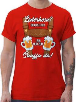 T-Shirt Herren - Kompatibel mit Oktoberfest - Trachten Outfit Sauffa Lederhose Lausbub - 5XL - Rot - bayerisches oberteil shirt tshirt trachtenmode bayrisch sprüche bayern trachtenshirt+herren von Shirtracer