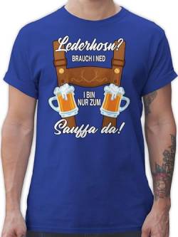 T-Shirt Herren - Kompatibel mit Oktoberfest - Trachten Outfit Sauffa Lederhose Lausbub - L - Royalblau - t Shirt Lederhosen Tshirt Trachten-Shirts bayrischer Abend Shirts männer sprüche bayrisch von Shirtracer