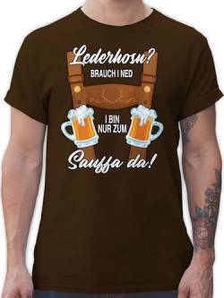 T-Shirt Herren - Kompatibel mit Oktoberfest - Trachten Outfit Sauffa Lederhose Lausbub - XL - Braun - bayrisch Shirt Oktoberfest-Outfits Bayern t trachtentshirt bayrische Tshirt Trachtenmode von Shirtracer