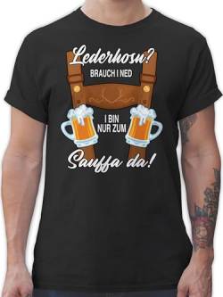 T-Shirt Herren - Kompatibel mit Oktoberfest - Trachten Outfit Sauffa Lederhose Lausbub - XL - Schwarz - Cooles Bayerisches Shirt Trachtenmode Tshirt bayrisch sprüche bayrische Spruch bayrischer von Shirtracer