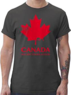 T-Shirt Herren - Länder Fahnen und Flaggen - Canada Not just Colder Cooler - Souvenir Geschenk - 3XL - Dunkelgrau - Shirts kanadische Tshirt männer Kanada Logo Fun Shirt Flagge Tshirts t-Shirts von Shirtracer