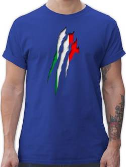 T-Shirt Herren - Länder Fahnen und Flaggen - Italien Krallenspuren - 5XL - Royalblau - Herren-Shirt em Fanartikel italienische Flagge Fun Shirt t Italia Euro Maglietta fußballtrikot Italian Tshirt von Shirtracer