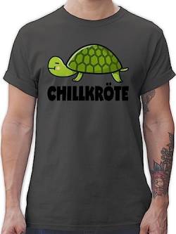 T-Shirt Herren - Manga & Comic Zubehör - Chillkröte - L - Dunkelgrau - t-Shirts Tshirt chillen chill kröte Shirts männer Turtles Shirt Kurzarm schildkröte t Chiller Tshirts für Mann von Shirtracer