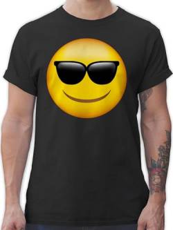 T-Shirt Herren - Manga & Comic Zubehör - Emoticon Sonnenbrille/Sommer Sonne - 5XL - Schwarz - Smile Funshirts Tshirt t-Shirts männer Shirt t Shirts Tshirts Fuer Maenner Funshirt für Mann von Shirtracer