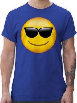 T-Shirt Herren - Manga & Comic Zubehör - Emoticon Sonnenbrille/Sommer Sonne - L - Royalblau - Tshirt Smile t Shirts Maenner Shirt Tshirts für männer Faschings t-Shirts Funshirt Funshirts Mann von Shirtracer