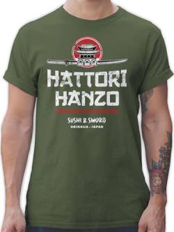 T-Shirt Herren - Nerd Geschenke - Hattori Hanzo Sushi & Sword Vintage - S - Army Grün - zocker Gamer Shirts Tshirt nerdige t Shirt Computer Nerds männer Tshirts nerdgeschenk t-Shirts von Shirtracer