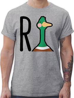 T-Shirt Herren - R Ente Rente Rentner Rentnerin Ruhestand Geschenk - XL - Grau meliert - Tshirt für männer schöne sprüche zur pensionierung Shirt Abschied t Kollege t-Shirts endlich Tshirts von Shirtracer