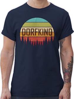 T-Shirt Herren - Sprüche Statement - Dorfkind I Dorfkinder Geschenk I Ich Bin EIN Dorfkind Stolz Drauf Dorf - S - Navy Blau - t Shirts männer Fun Shirt Tshirt für Mann Funshirts t-Shirts Tshirts von Shirtracer