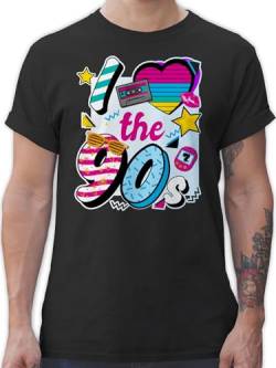 T-Shirt Herren - Sprüche Statement - I Love The 90s - L - Schwarz - Statements 90er Jahre Party Outfit Fun Shirt männer 90 Tshirt nerdige Shirts mit Aufschrift 90er-Party Tshirts 90iger Nerds von Shirtracer