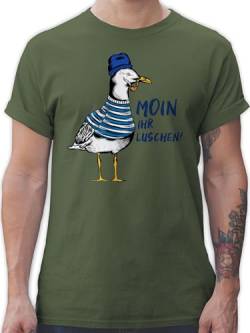 T-Shirt Herren - Sprüche Statement - Moin Ihr Luschen - Coole Möwe - Schwarz - XL - Army Grün - t Shirt t-Shirts Maenner männer Tshirt Shirts tischert t-schirt Tshirts für Kurzarm von Shirtracer