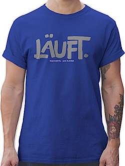 T-Shirt Herren - Statement - Läuft - Läuft Lustig Sprüche Lustiger Spruch Nerd Geek Läuft bei Mir - 4XL - Royalblau - Tshirt mit sprüchen männer zocker Geschenkideen läuft. Shirts Maenner von Shirtracer