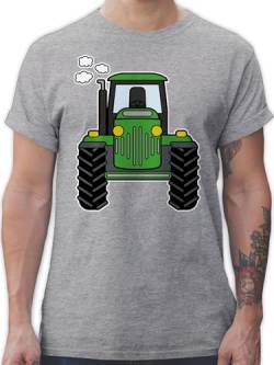T-Shirt Herren - Traktoren - Traktor Trecker Landwirte Bauern Geschenk Bulldog Landwirtschaft - XXL - Grau meliert - sprüche Tractors Shirt Tshirt Fan Landwirt t Shirts männer mit kindertrecker von Shirtracer